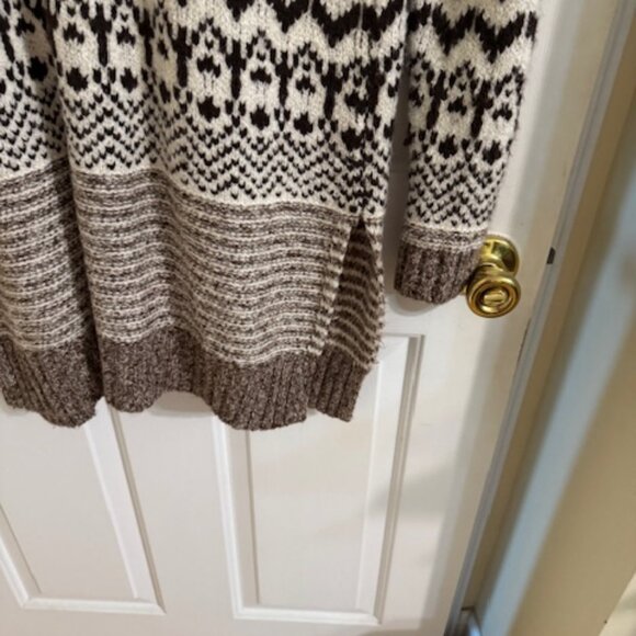 Cozy Vibe Alert! American Eagle Outfitters Longline Fair Isle Cardigan Sweater S - Picture 8 of 9